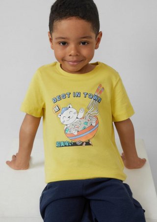 s.Oliver T-Shirt aus Baumwolle mit Motivprint - gelb