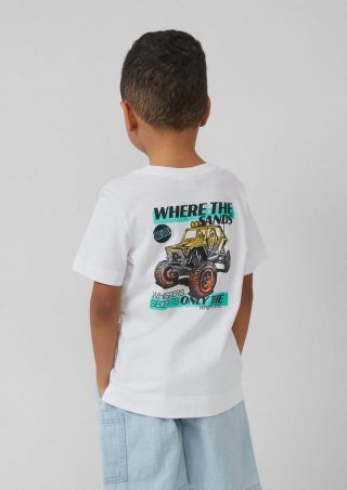 s.Oliver Jerseyshirt aus Baumwolle mit Front- und Rückenprint - weiß