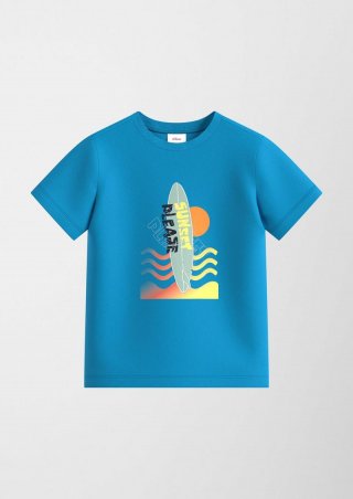 s.Oliver T-Shirt aus Baumwolle - türkisblau
