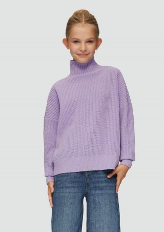 s.Oliver Strickpullover mit Stehkragen - lavendel