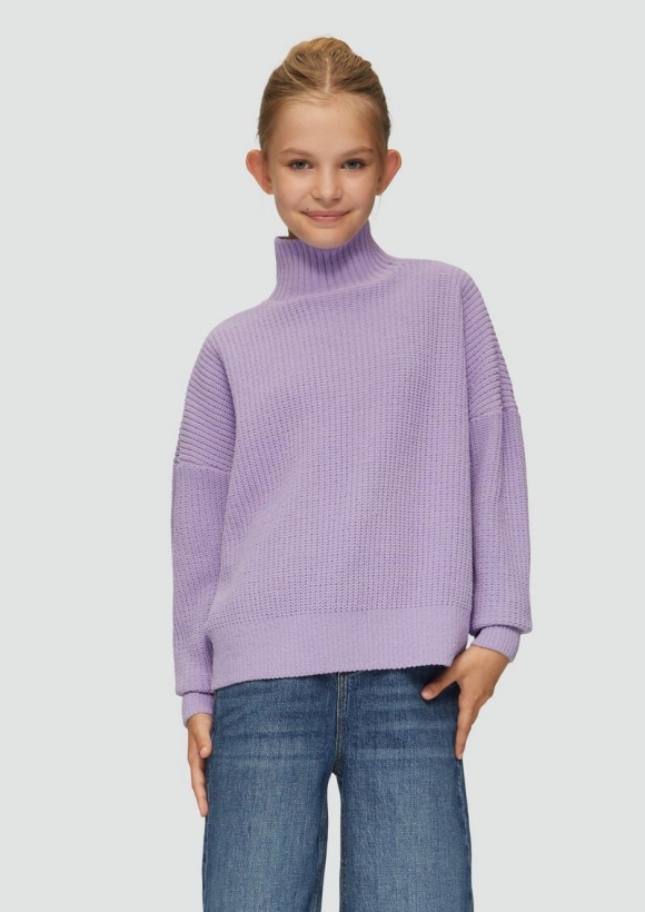 s.Oliver Strickpullover mit Stehkragen - lavendel