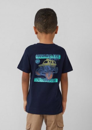 s.Oliver Jerseyshirt aus Baumwolle mit Front- und Rückenprint - navy