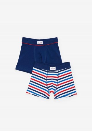 s.Oliver 2er-Pack Jersey-Boxershorts - blau