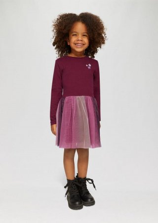 s.Oliver Kleid mit Tüllrock und Stickerei - bordeaux