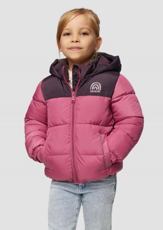 s.Oliver Wattierte Jacke mit Glitzer-Print und Fleecefutter - pink
