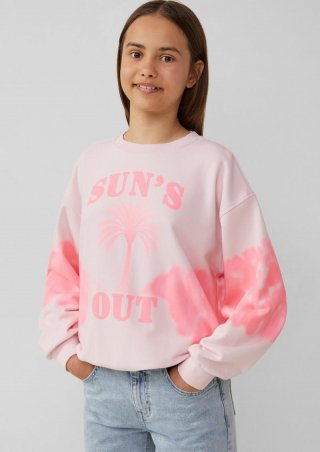 s.Oliver Oversized-Sweatshirt mit Batik-Effekt - zartrosa