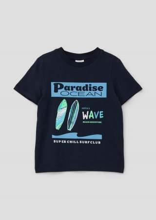 s.Oliver T-Shirt mit Grafikprint - navy