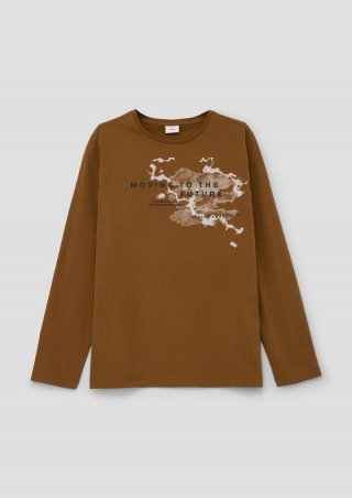 s.Oliver Longsleeve mit Frontprint - zimt