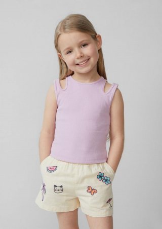 s.Oliver Geripptes Tanktop mit Cut-outs - flieder