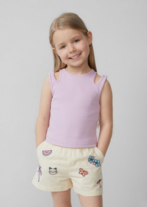 s.Oliver Geripptes Tanktop mit Cut-outs - flieder
