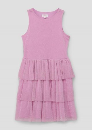 s.Oliver Mehrlagiges Kleid aus zartem Mesh - pink