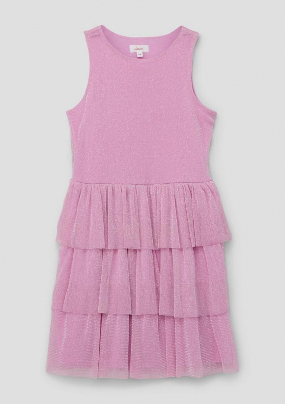 s.Oliver Mehrlagiges Kleid aus zartem Mesh - pink