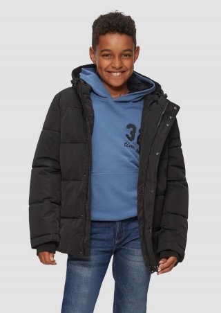 s.Oliver Gesteppte Jacke mit Fleecefutter und verstellbarem Saum - schwarz