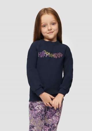 s.Oliver Sweatshirt mit Schmucksteinen - navy