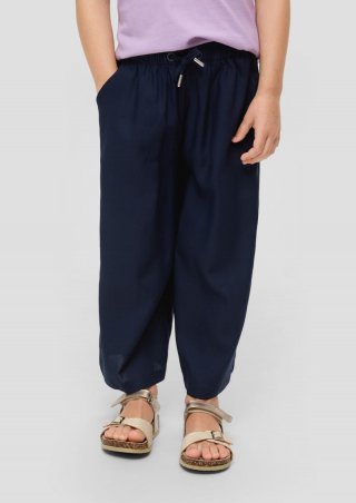 s.Oliver Wide-Leg-Hose mit Elastikbund - navy
