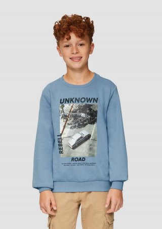 s.Oliver Sweatshirt mit Fotoprint - blassblau