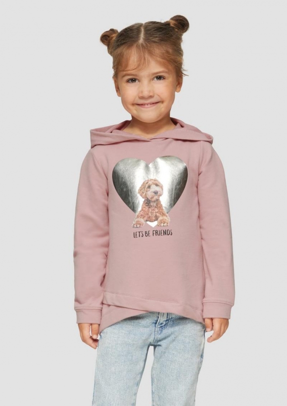 s.Oliver Sweatshirt mit Metallic-Print - zartrosa