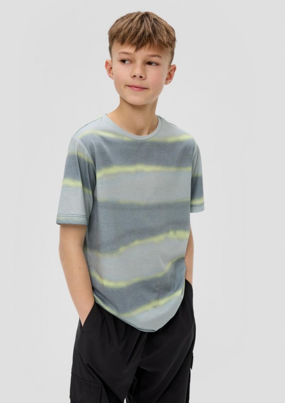 s.Oliver T-Shirt mit All-over-Print - grau meliert