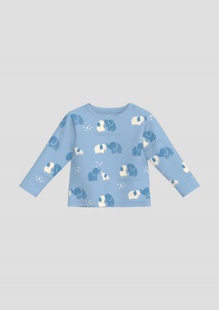 s.Oliver Longsleeve aus Baumwolle mit All-over-Print - blassblau