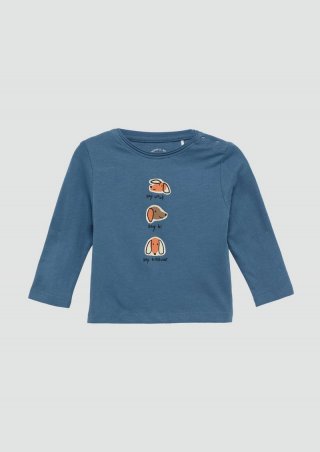 s.Oliver Langarmshirt mit Frontprint - hellblau