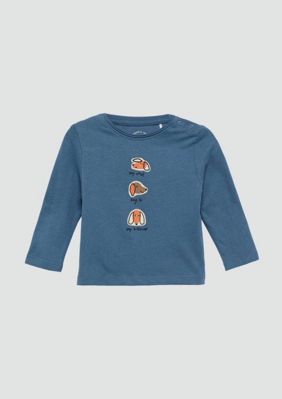 s.Oliver Langarmshirt mit Frontprint - hellblau