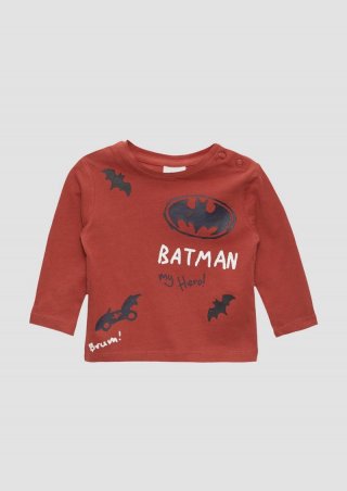 s.Oliver Langarmshirt mit Batman®-Print - rubinrot
