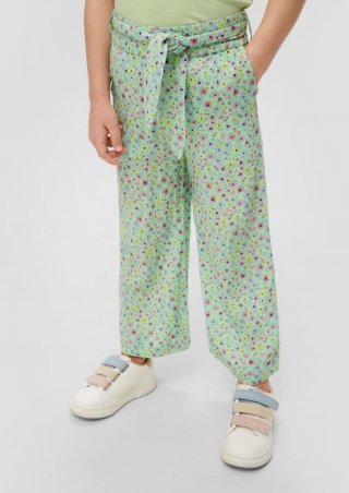 s.Oliver Wide-Leg Hose mit Allover-Print - hellgrün