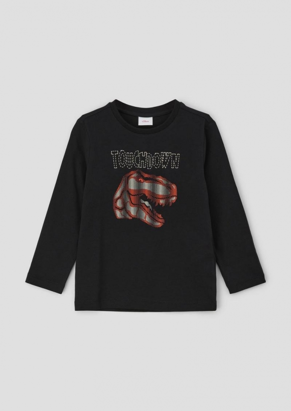 s.Oliver Longsleeve mit Dino-Motiv - schwarz
