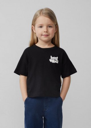 s.Oliver T-Shirt im Boxy-Shape mit Frontprint - schwarz