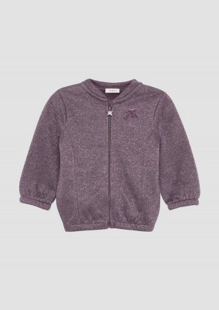 s.Oliver Glitzernde Sweatjacke mit Sternchen-Reißverschluss - flieder