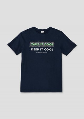 s.Oliver T-Shirt mit Schriftprint - navy