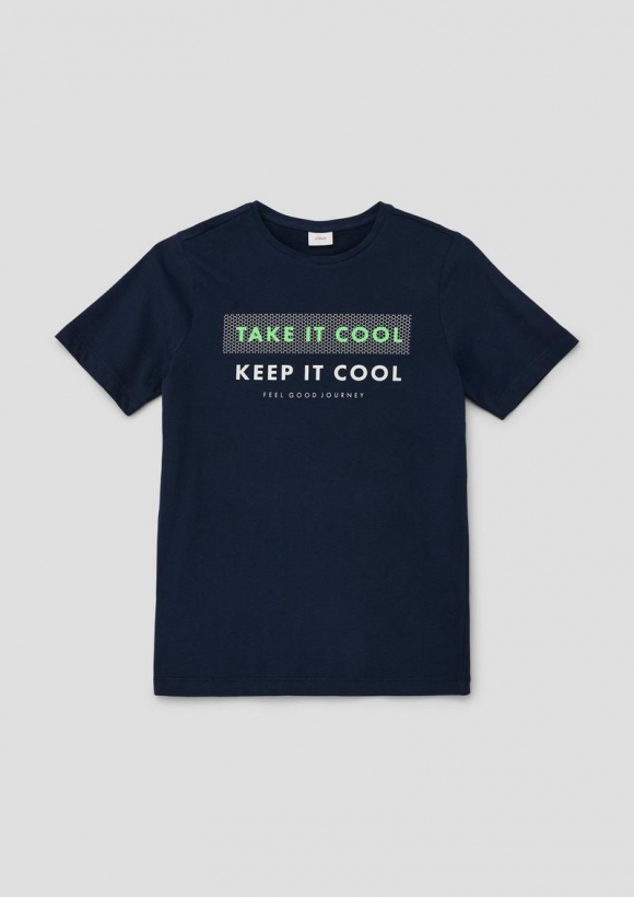 s.Oliver T-Shirt mit Schriftprint - navy