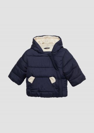 s.Oliver Wattierte Jacke mit Fleece-Futter und Bären-Motiv - navy
