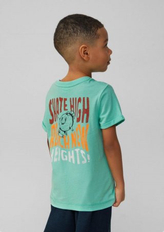 s.Oliver T-Shirt mit Front- und Rückenprint - türkis