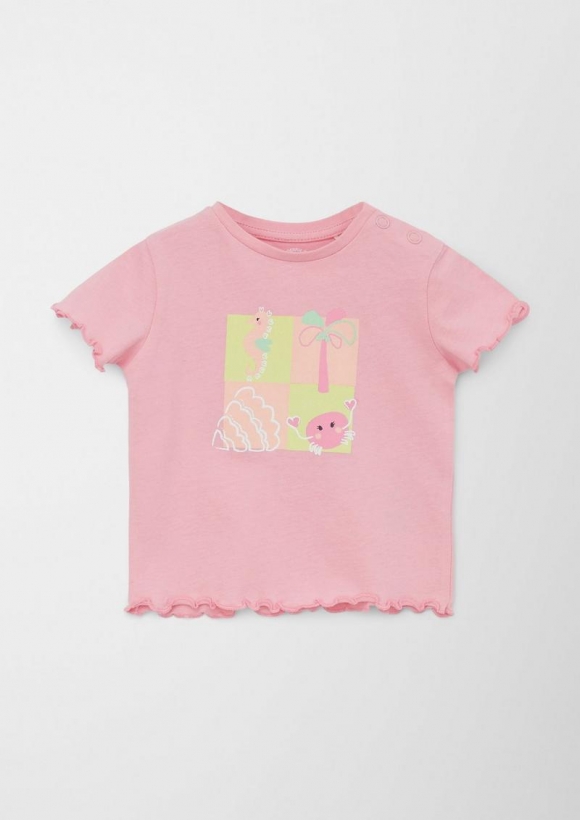 s.Oliver Jerseyshirt mit Frontprint - rosa