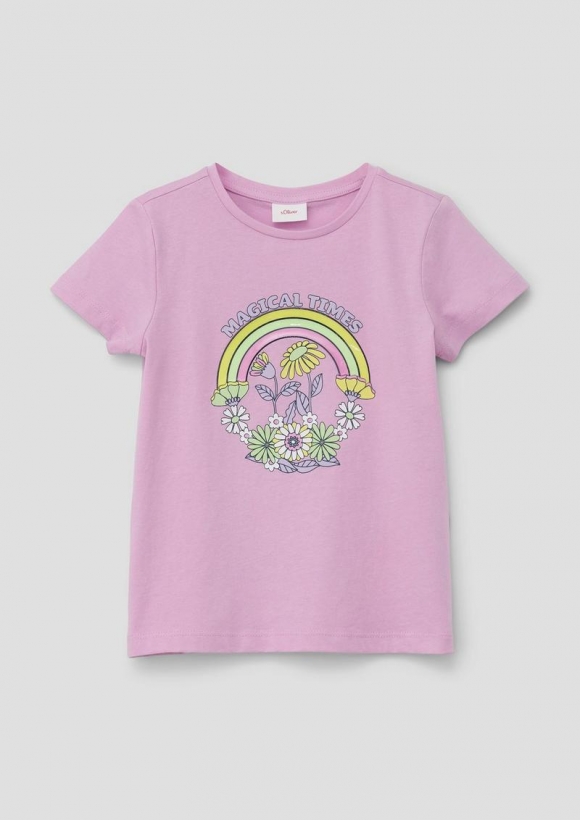 s.Oliver T-Shirt mit Frontprint - rosa