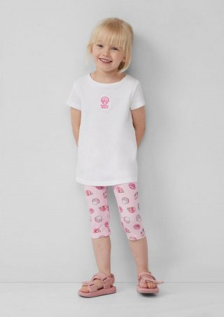s.Oliver Capri-Leggings aus Baumwollmix mit All-over-Print - zartrosa