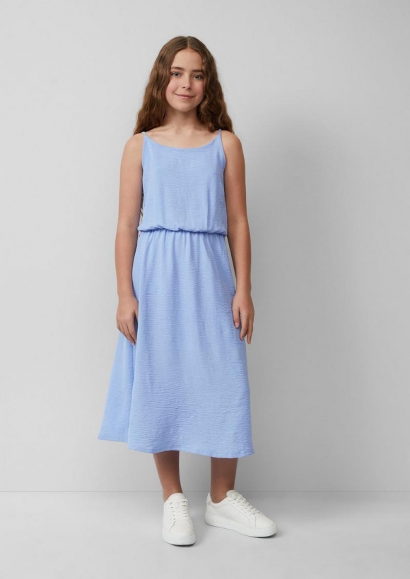 s.Oliver Gefüttertes Crêpe-Kleid mit Spaghettiträgern - himmelblau