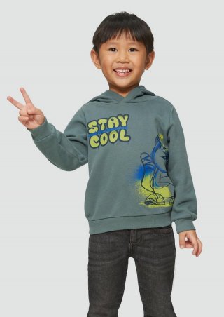 s.Oliver Wärmendes Kapuzen-Sweatshirt mit Frontprint - schiefergrau