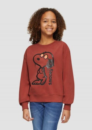 s.Oliver Peanuts®-Sweatshirt in Oversize - rubinrot