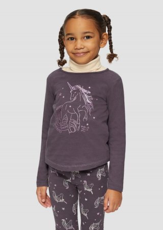 s.Oliver Longsleeve mit Glitter-Print und Pailletten - flieder
