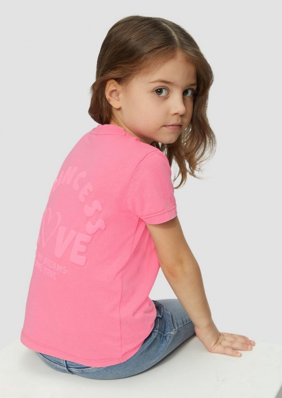 s.Oliver Loose-Fit-Shirt mit Knotendetail und Rückenprint - altrosa