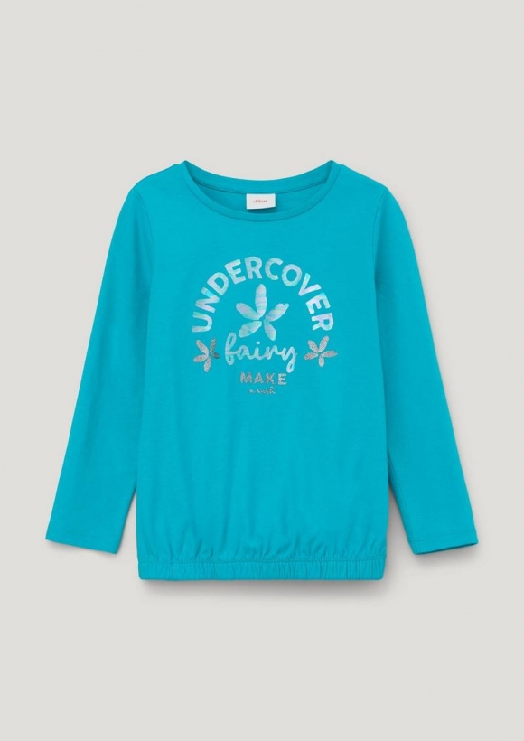 s.Oliver Longsleeve mit Effektprint - türkis