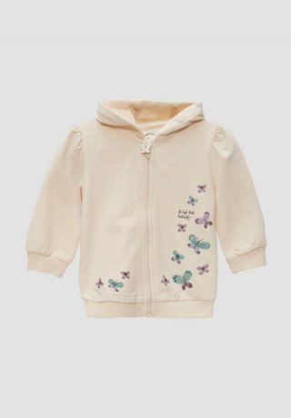 s.Oliver Kapuzenjacke mit Glitzerprint - helles sand