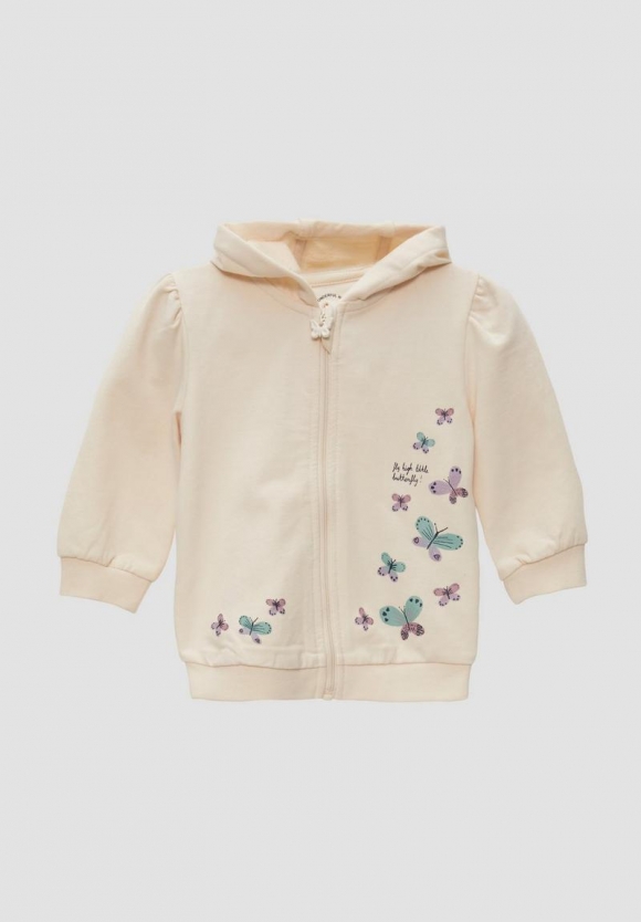 s.Oliver Kapuzenjacke mit Glitzerprint - helles sand