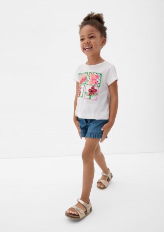 s.Oliver T-Shirt mit Pailletten - weiß