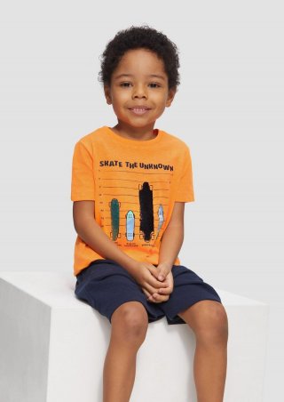 s.Oliver T-Shirt mit Frontprint und Wendepailletten - orange