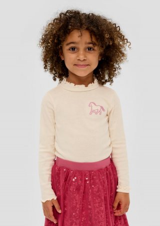 s.Oliver Longsleeve mit Rollsaum - helles sand