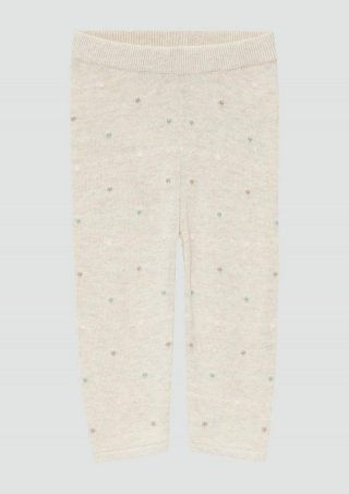 s.Oliver Gemusterte Strickleggings mit Rippbündchen - helles beige