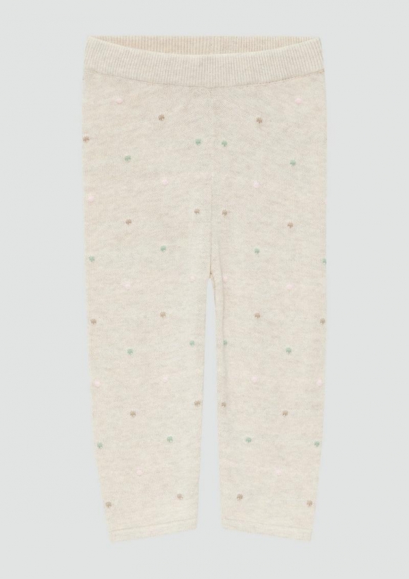 s.Oliver Gemusterte Strickleggings mit Rippbündchen - helles beige